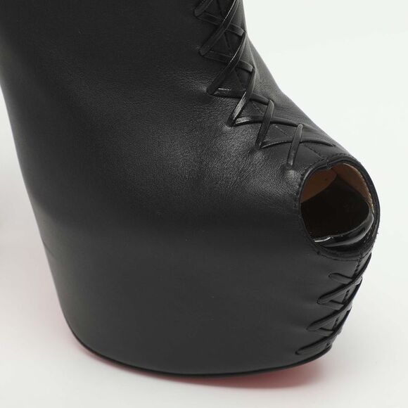 Christian Louboutin Recouzetta Size 39.5 Black Leather Boots - Picture 7 of 7